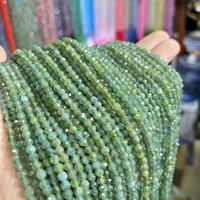 234mm green apatite pine faceted round natural stone loose spacer beads for jewelry making diy bracelet necklace 15%e2%80%9d wholesale