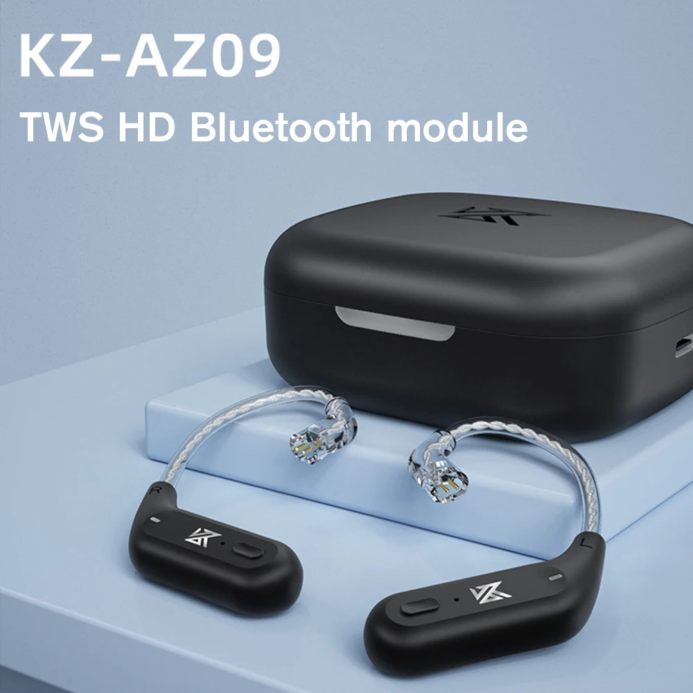 

KZ AZ09 Wireless Headphones Bluetooth 5.2 Upgrade Cable HIFI Ear Hook Small Lightweight With Mic Charging Case Earphones Headset