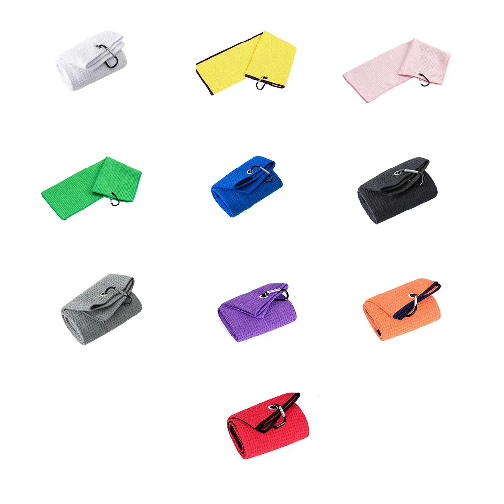 

Полотенце для гольфа из микрофибры, влагопоглощение, фодинг, Йога, бег, спорт, удобная очистка рук, башни с карабином