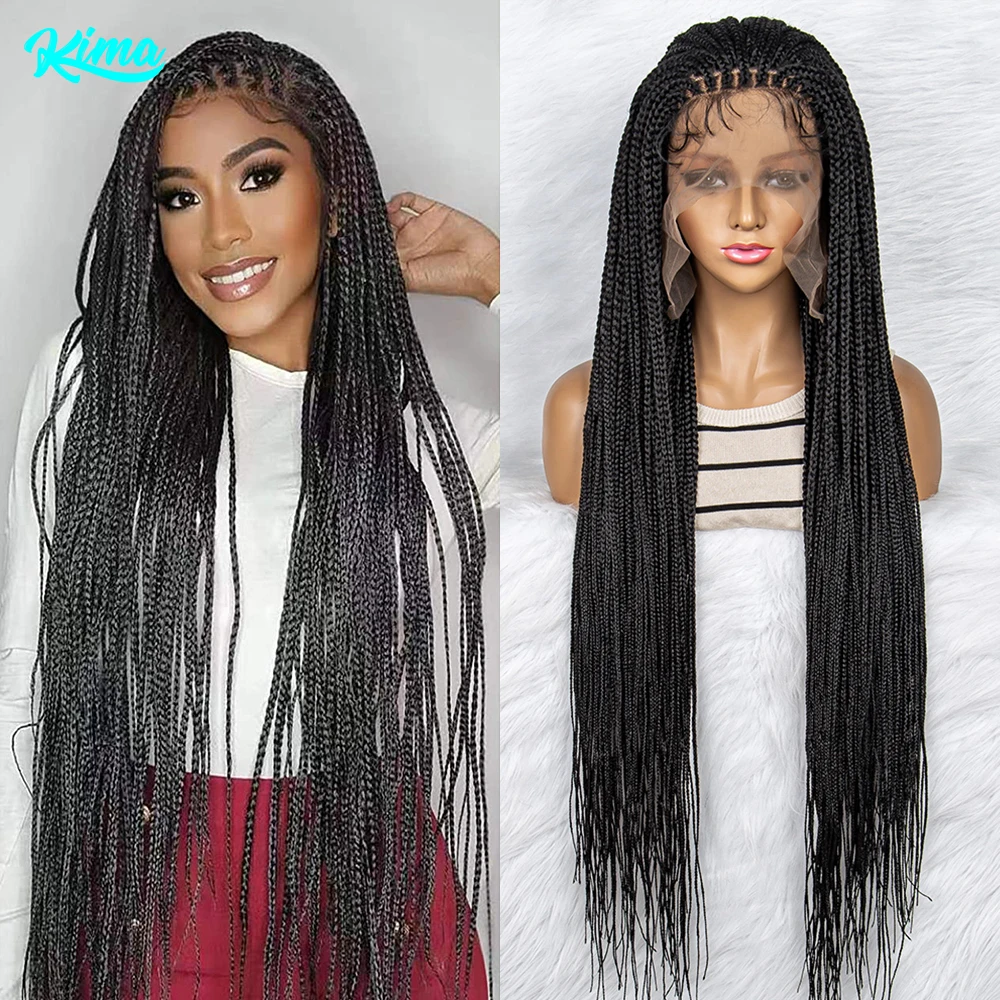Synthetic Braided Wigs Synthetic Lace Front Wigs Knotless Box Braids 13x6 Lace Front Braids Wig With Baby Hair for Black Women