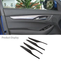 for cadillac ct5 real carbon fiber car door panel interior decoration strip sticker parts auto modification accessories