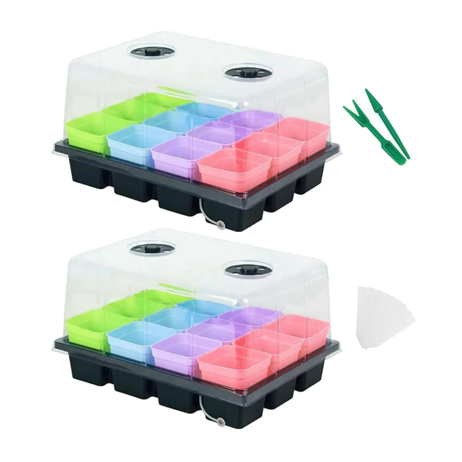 

2 Set Seedling ing Starter Trays Germination Kit, for Flowers, Vegetables, Fruits, Trees Time Saving Widely Used Labor Saving