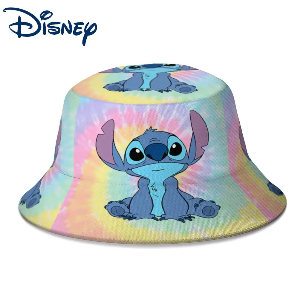 

Summer Unisex Fashion Bucket Hat Colorfull Stitch Women Men Fishing Hat Disney Autumn Beach Sun Hat for Bob
