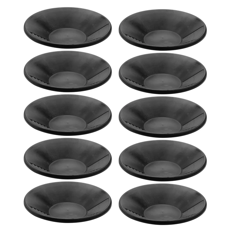 

HOT-10X Black Plastic Gold Pan Basin Nugget Mining Dredging Prospecting For Sand Gold Mining Manual Wash Gold Equipment
