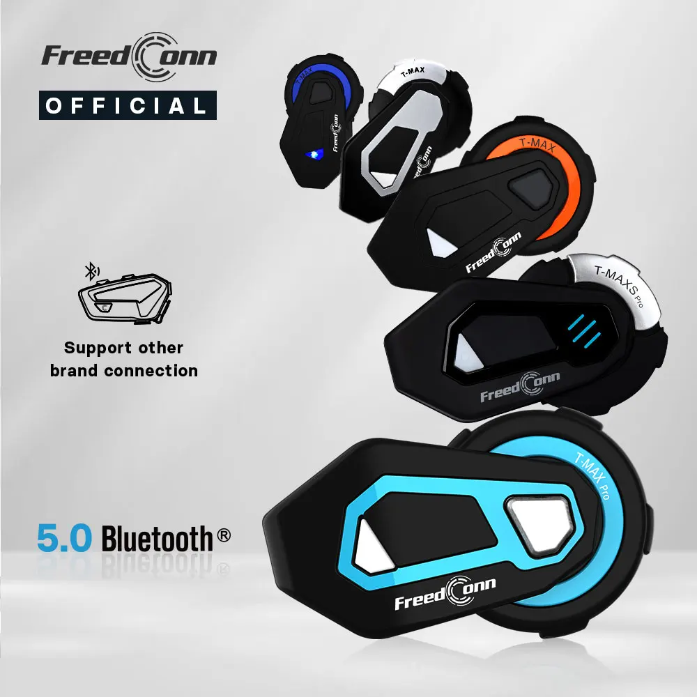 Freedconn-intercomunicador con Bluetooth para motocicleta, auriculares para casco de Moto, 10 conductores, comunicador con Motor, grupo de altavoces, BT5.0, música