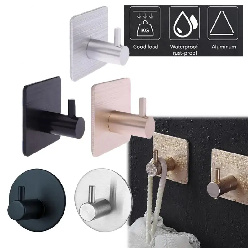 

Крючок для полотенец, самоклеящаяся домашняя настенная прочная алюминиевая дверная вешалка, вешалка для одежды без следов, вешалка для сумок, ключей, вешалка для кухонных полотенец
