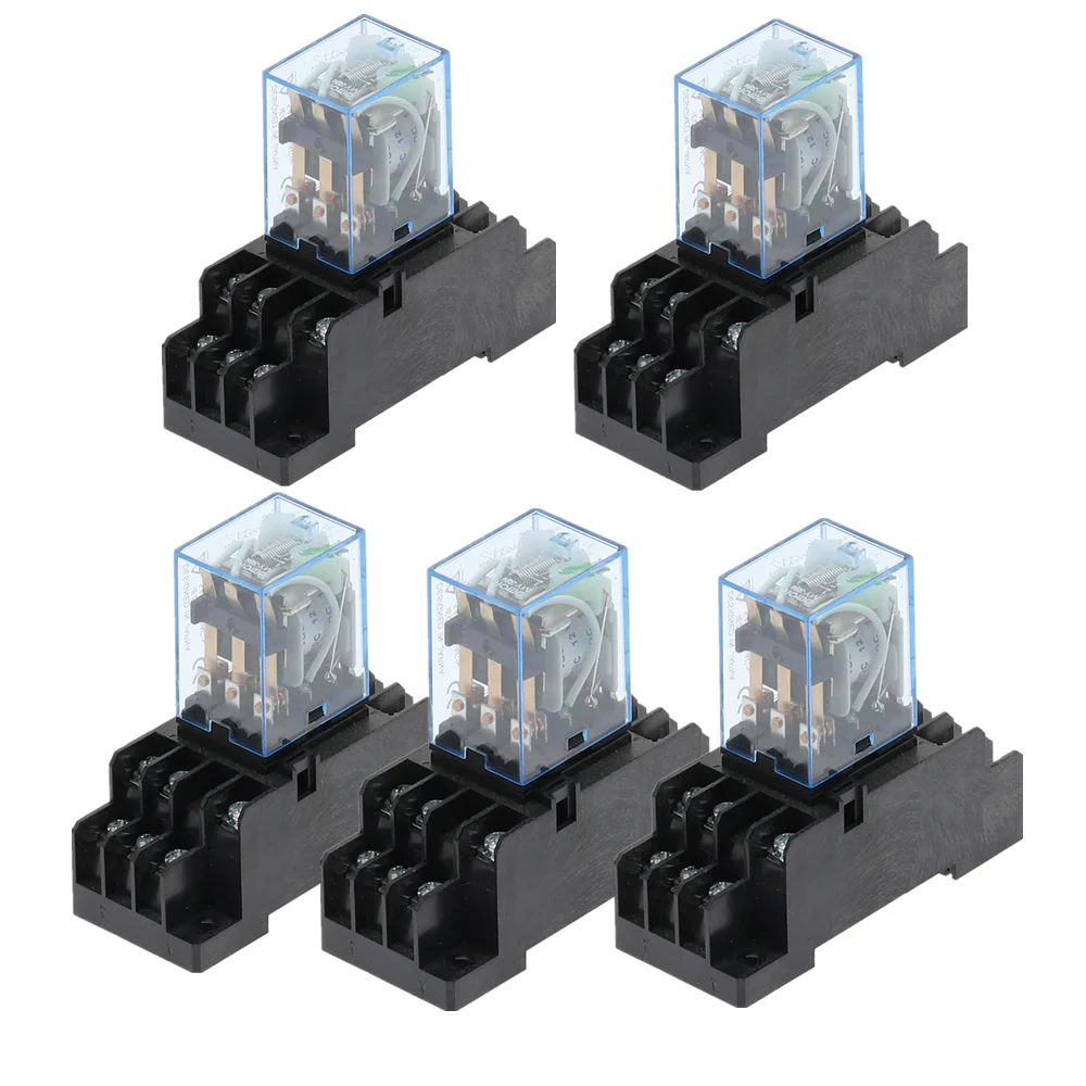 

5sets MY3NJ HH53P DC 12V 24V 110V 220V AC Coil Power Relay General Purpose Mini Relays 11 Pins 5A with PYF11A Socket Base