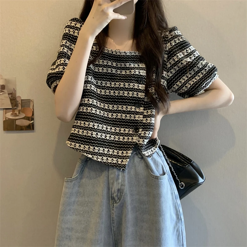 

Knitted Cardigan Women's Summer 2023 Y2k Korean Fashion Woman Sweaters Knitwears Tops