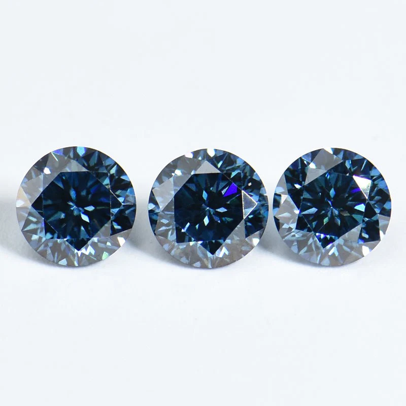 

Real Royal Blue Color VVS1 Moissanite Loose Stones Certified Gra 8 Heart 8 Arrow Moissanite Diamond Bead Pass Tester for Diy