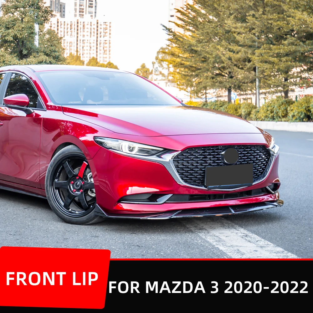 

For Mazda 3 Alexa 2020 21 22 Front Bumper Lip Chin Spoiler Splitter Diffuser Bodykit Protection Guard Deflector Exterior Tuning