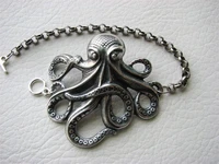 new mythical kraken retro style hand decorated octopus swallow sea bracelet gothic octopus pendant bracelet