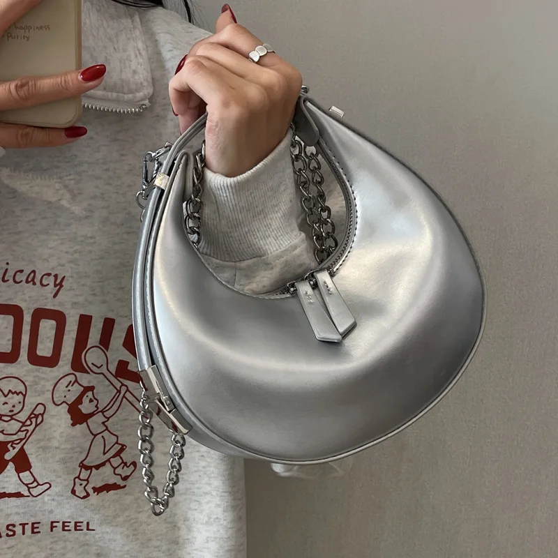 

Модные женские сумки 2023, новейший стиль, брендовая дизайнерская текстурная сумка через плечо с цепочкой, женская простая сумка-тоут через плечо из искусственной кожи