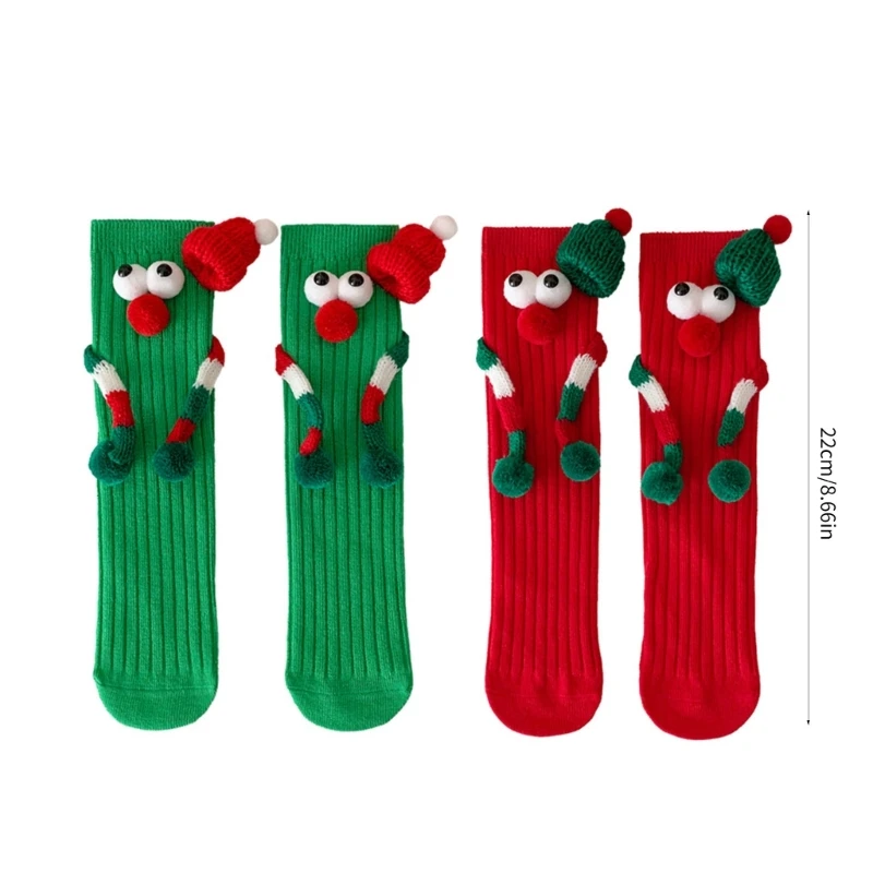 Симпатичные рождественские чулки с большими глазами детские магнитные носки