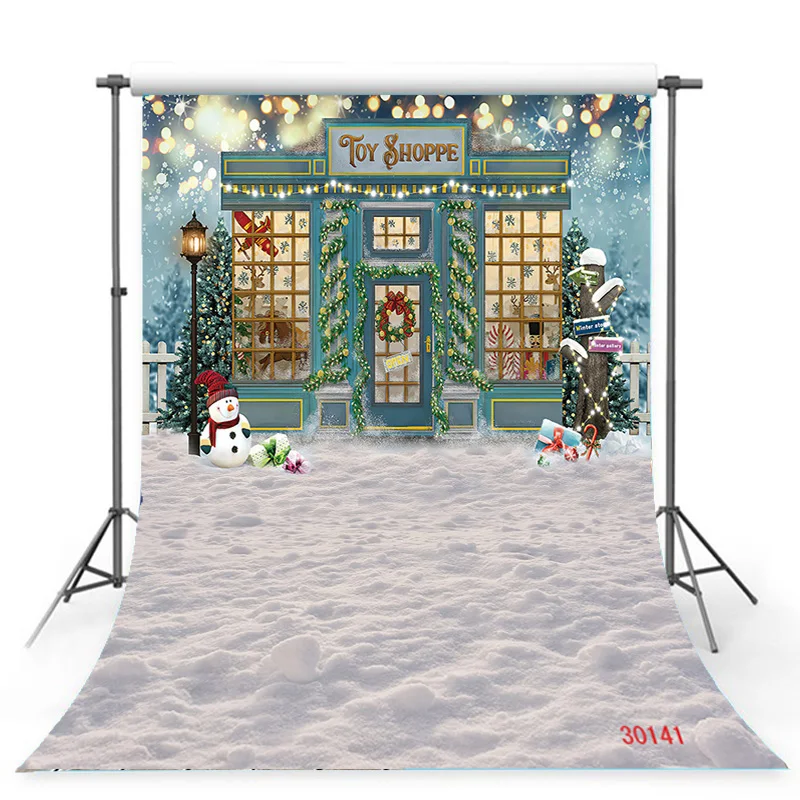 

Vinyl Custom Christmas Tree Photography Backdrop Snow Gift Party Decor Kids Banner Background Holiday Photo Studio Prop DN-04