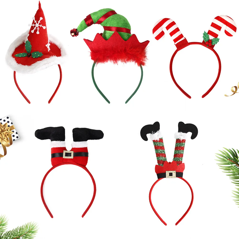 

Christmas Headbands Xmas Hat Santa Claus Leg Hairband Xmas Girl Favor Gifts Head Band Merry Christmas Decor Natal Navidad 2023