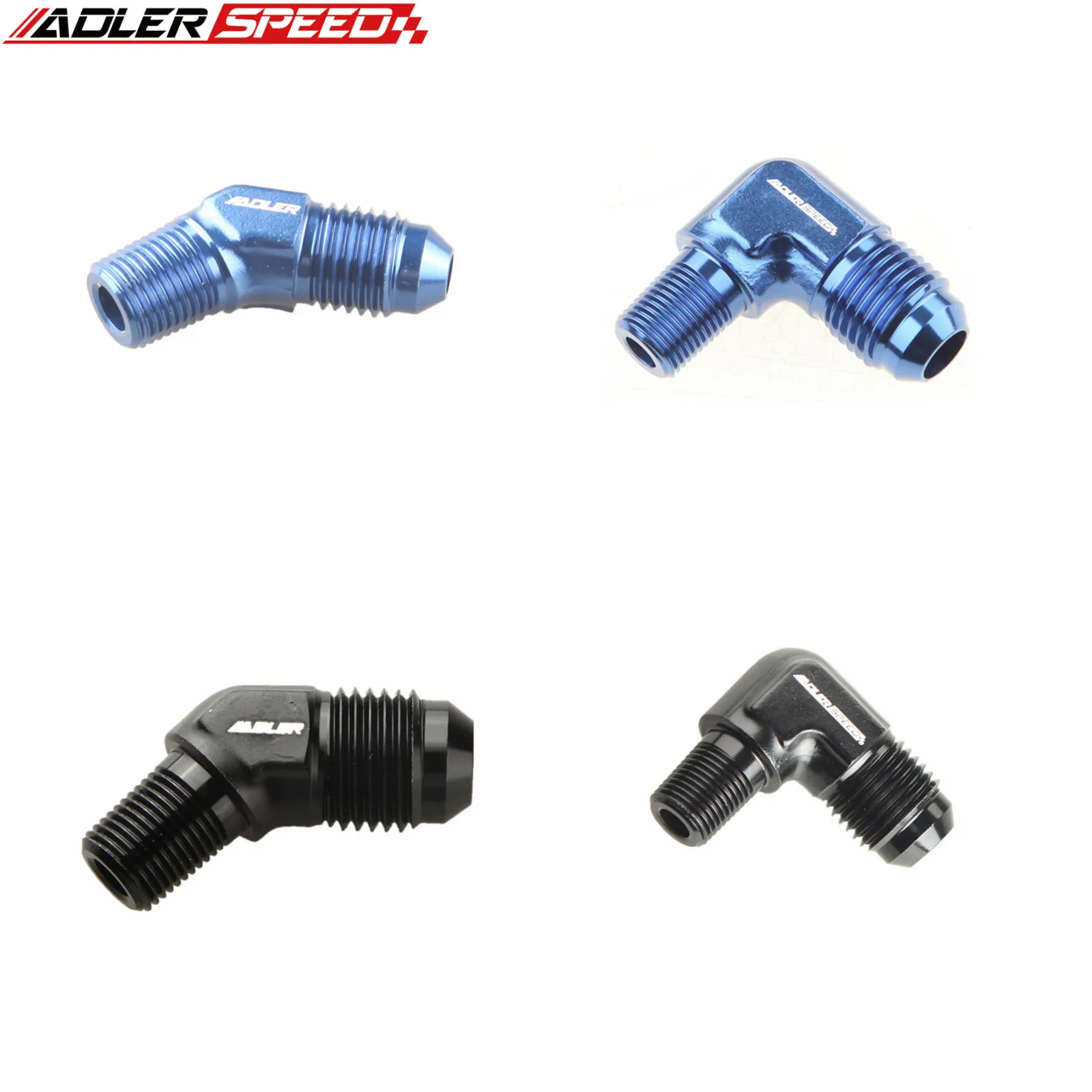 45 градусов/90 градусов переходник AN6 6AN папа-1/8 дюйма NPT для алюминиевого топливного