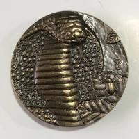 antique collection retro pure copper zodiac snake commemorative coin chapter home crafts exquisite workmanship