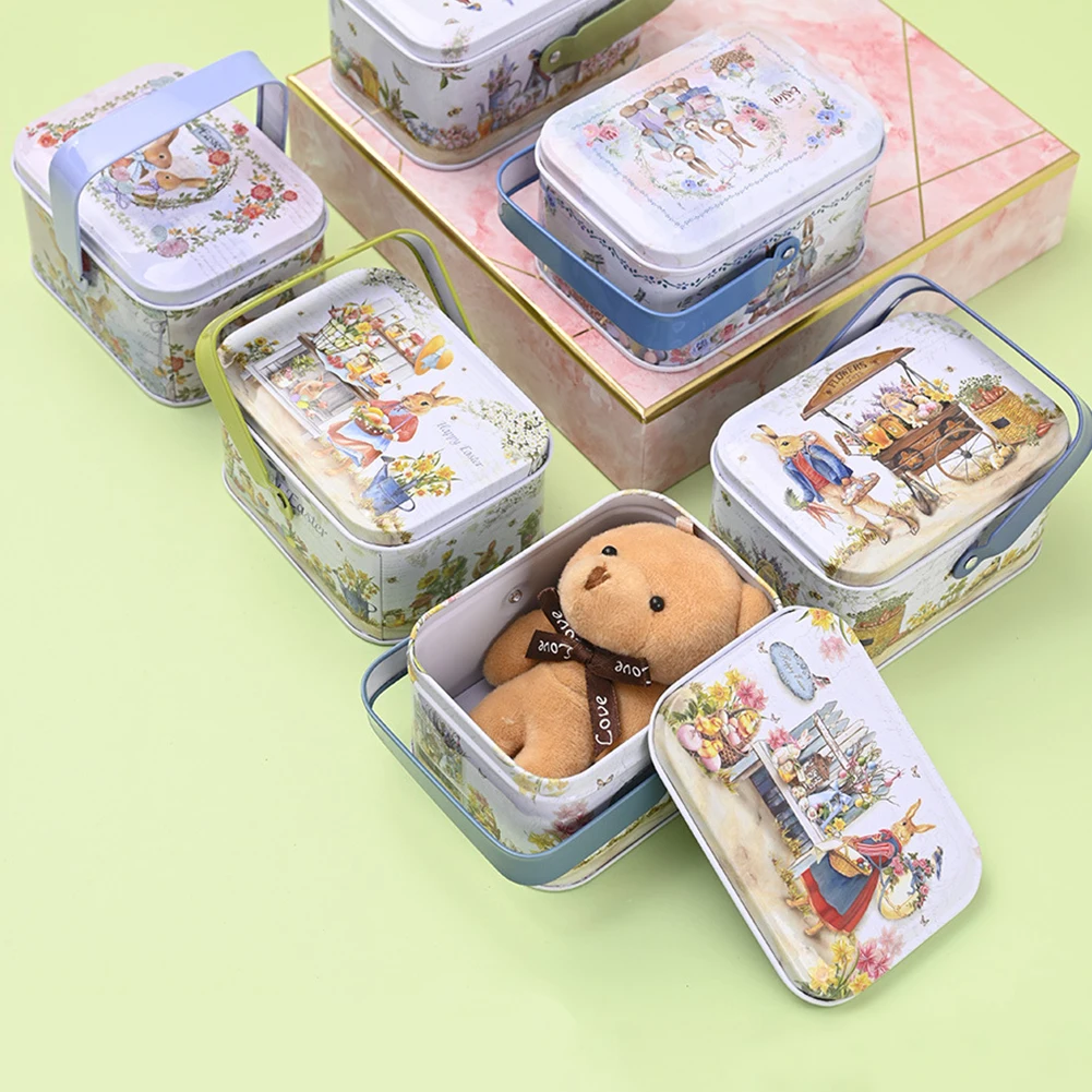 Rabbit Bunny Tinplate Empty Tins For Holiday Birthday Party