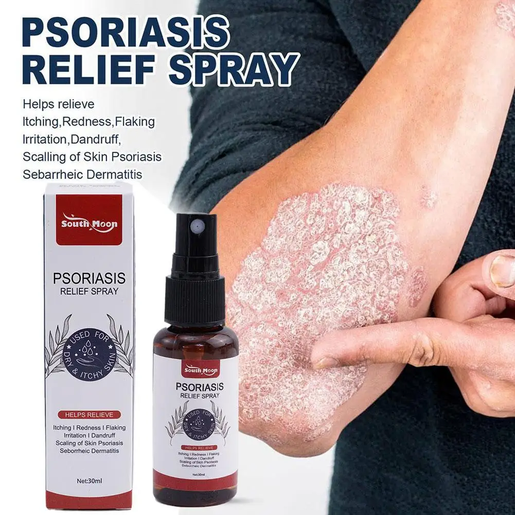

South Moon Psoriasis Treatment Spray Hand Foot Scalp Eczema Tinea Anti-itch Rash Urticaria Desquamation Dermatitis Relief Spray