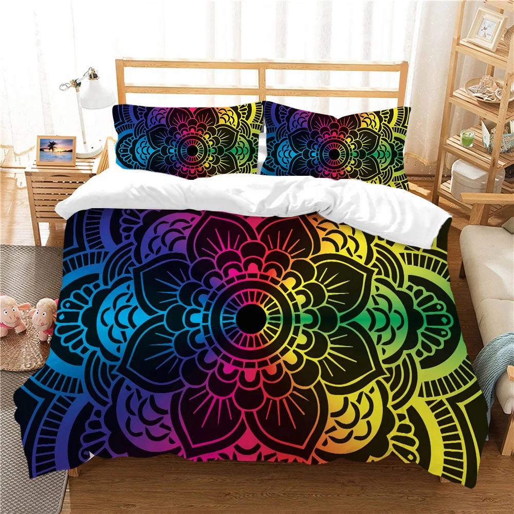 

3d Bohemian Duvet Cover set Comforter Mandala Bedding Sets Winter Bedsheet Pillowcase Queen King Size Bedlinen Bedspread