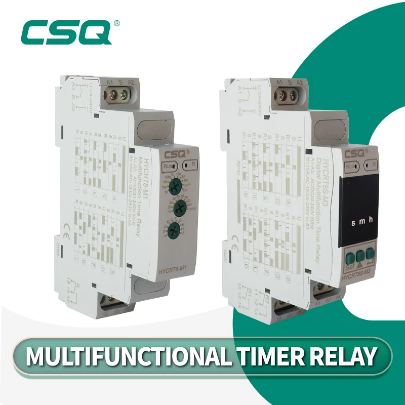 

CSQ LED Digital Display Time Relay HYCRT8-M 16A Multifunction Timer Relay with 10 Function Choices AC DC 24V 220V 230V
