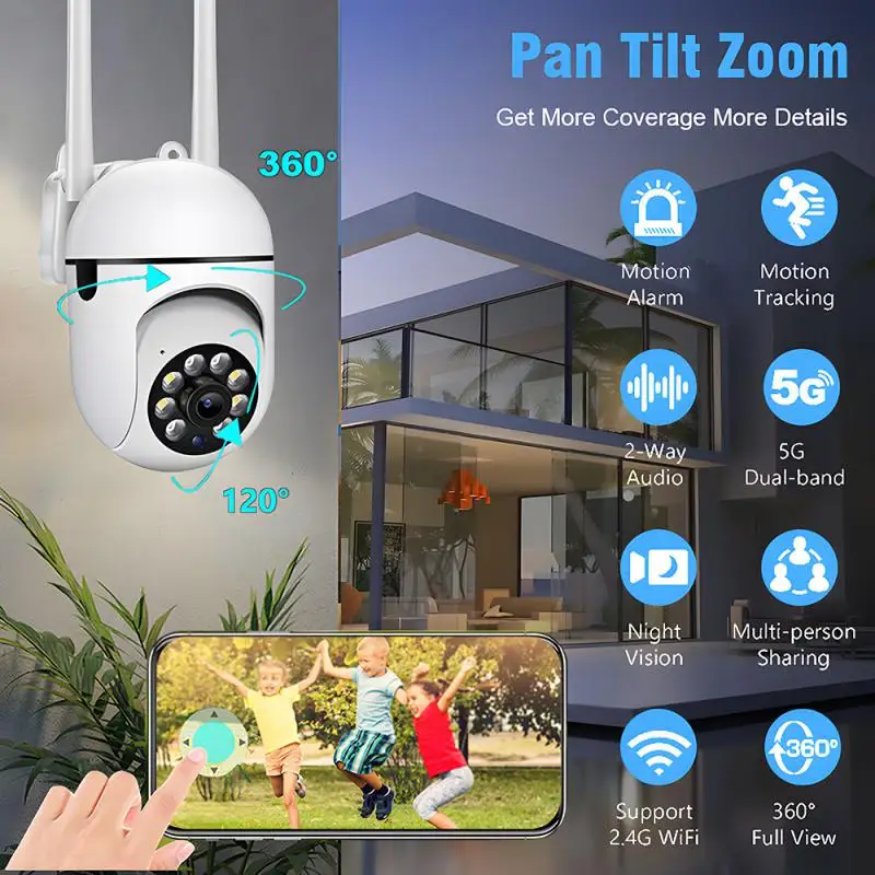 

3MP IP Camera 2.4G+5G Wireless WiFi Night Video Surveillance Security Camera CCTV With Motion Detection YCC365 Plus