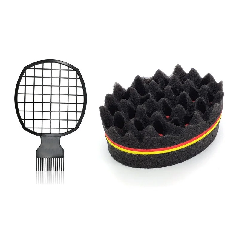 1Pcs Oval Double Sides Magic Twist Hair Brush Sponge Wave Hair Twist Braiders Dreads Twisting Locks Dreadlocks Curl Brush Tool