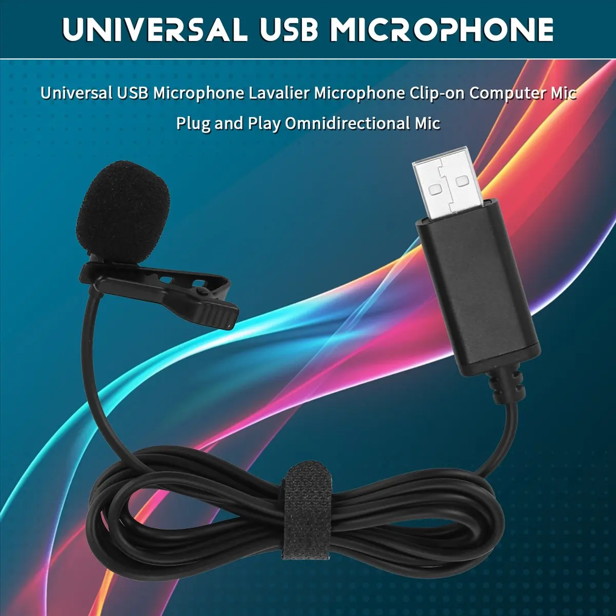 Фото (BOFF) Универсальный USB-микрофон, петличный микрофон с креплением на клипсе, компьютерный микрофон, подключи и работай, всенаправленный микрофон №1