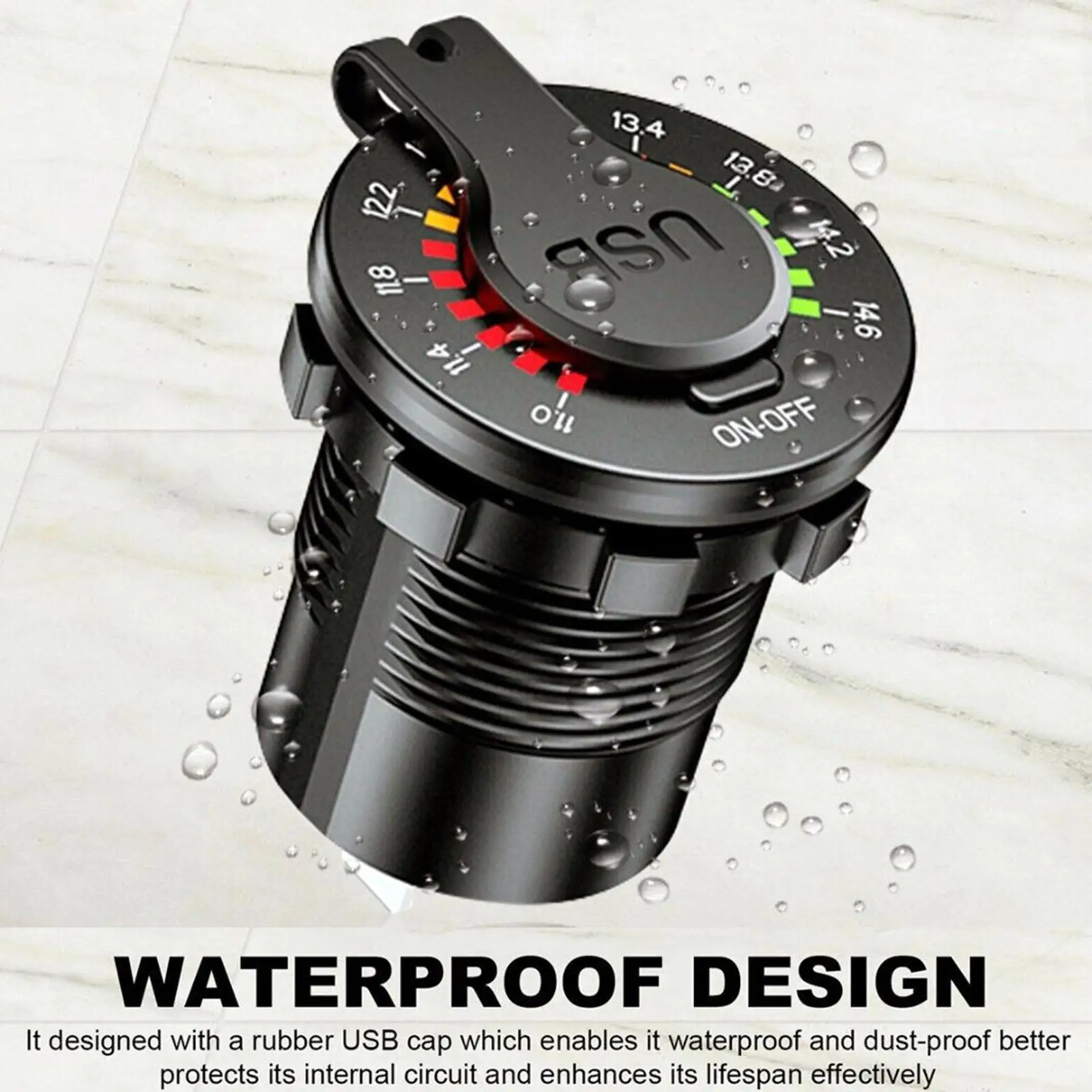 

Car And Motorcycle Modification With Color Screen Display Car USB Fast Charge Car Charger 12V Charger Dual USB Charger Socket