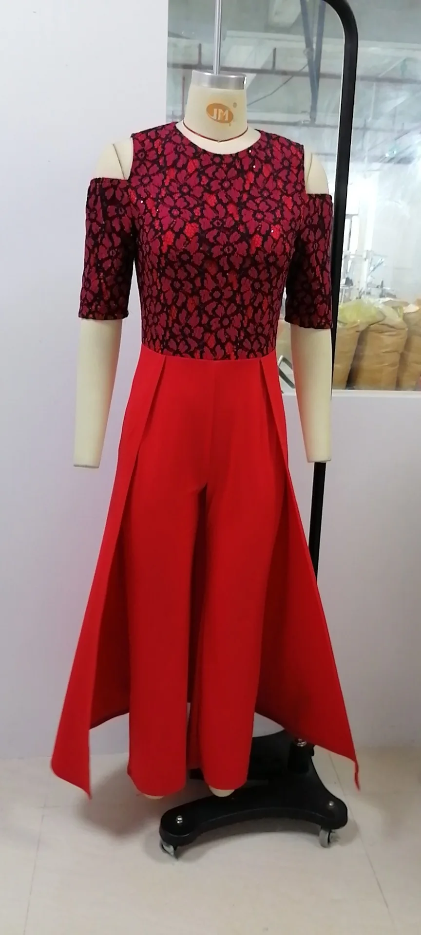 

Женские Элегантные Комбинезоны на одно плечо с длинным рукавом пикантные топы с пышными рукавами элегантные офисные женские длинные брюки ...