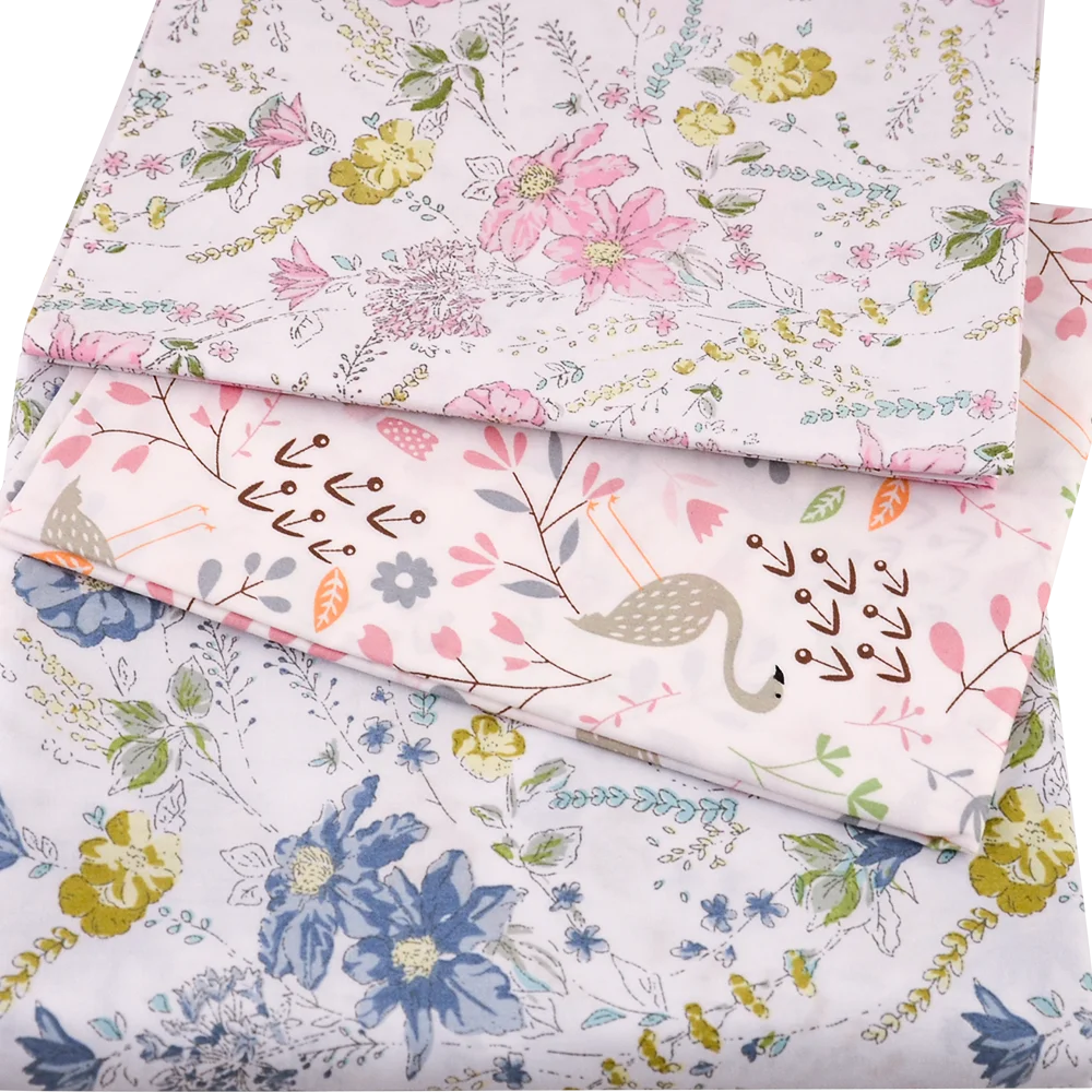 

Booksew New Arrival Home Textile DIY Patchwork Bedding Clothing Baby Quilting Tecido Printed Flower Cotton Twill Fabric