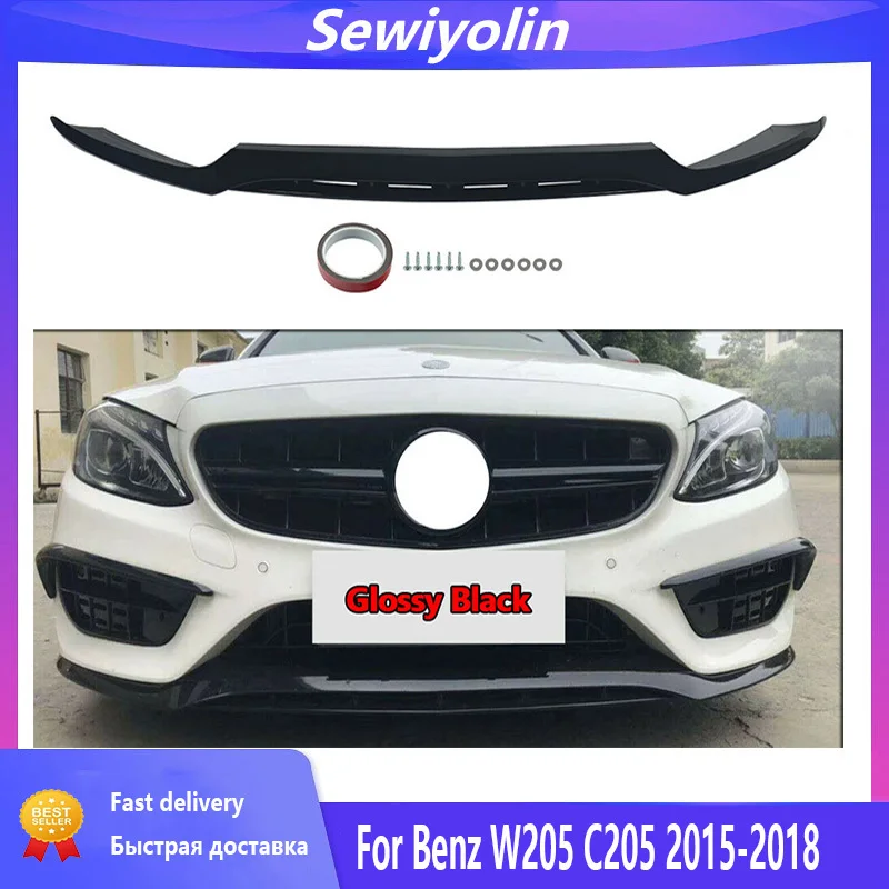 

Car Accessories JDM Front Bumper Lip Splitter For Benz W205 C205 Coupe 2015-2018 Painted AMG Style Spoiler Wing Chromium Styling