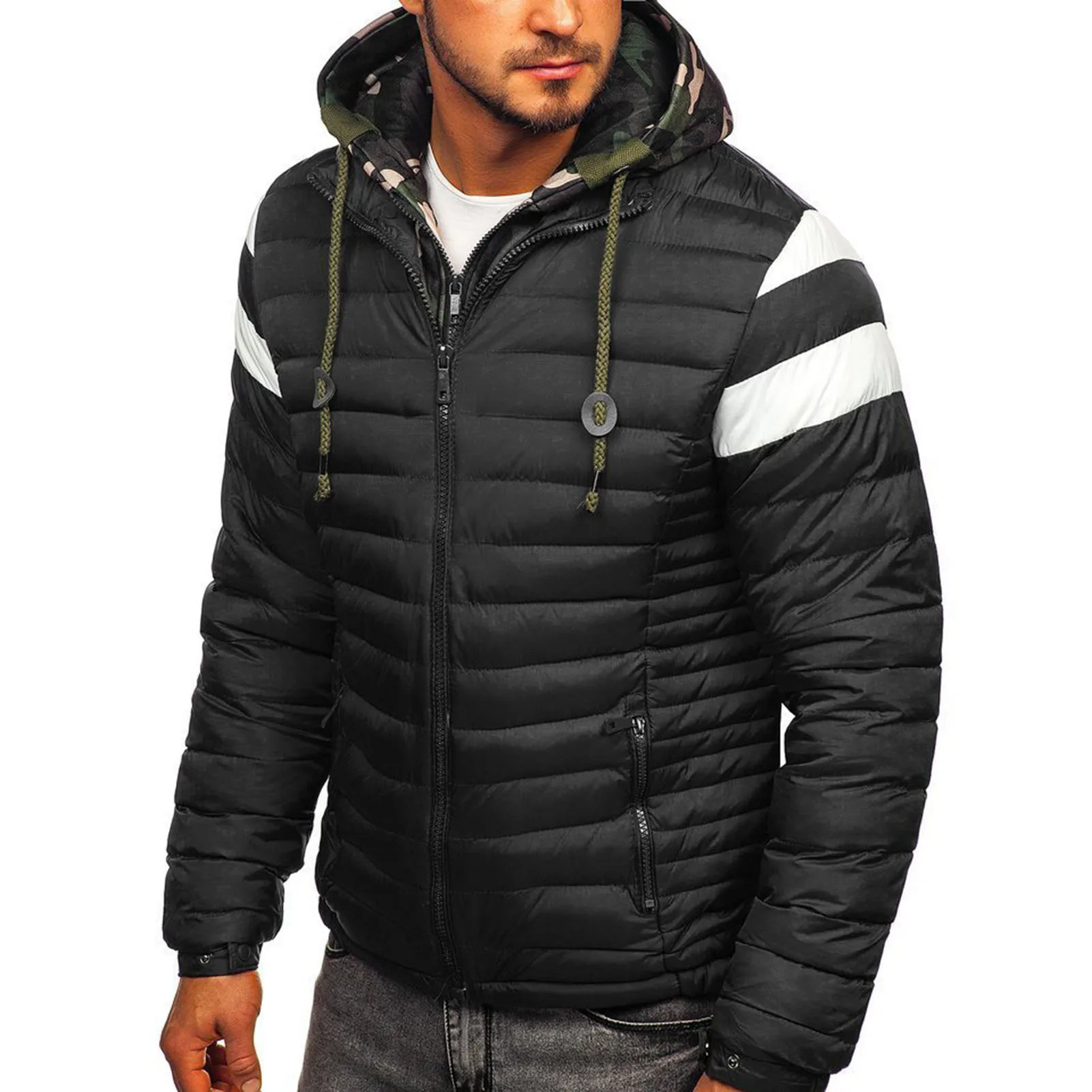Fabulous Male Jacket Contrast Colors Thick Warm Male Jacket  Down Coat  Winter Down Coat