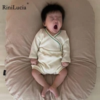 rinilucia infant newborn baby casual clothes sets girls boys spring knitted baby sets waffle ribbed solid bodysuitsshort pants