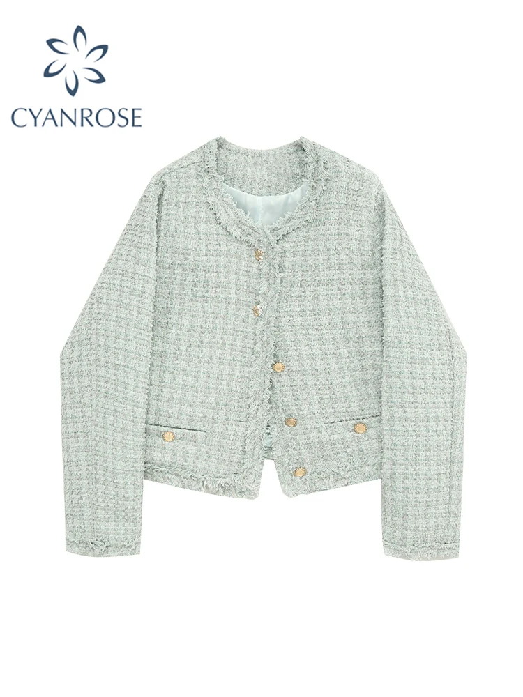 

2022 Autumn French Style Retro Short Small Fragrance Jacket Women New Fashion Jacket Women Loose Tweed Temperament Top Female