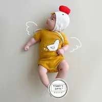 Cute Little Chick Cock Costume Romper Bodysuit for Baby Boys Infant Easter Photography Birthday Party Fancy Dress 0-24M