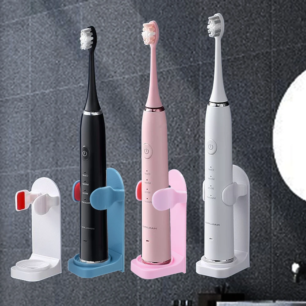 

ABS+Silicone Electric Toothbrush Holder Traceless Toothbrush Stand Rack Wall-Mounted Bathroom Adapt Electric Toothbrush Holder