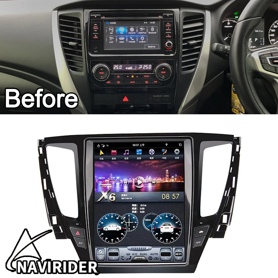 

Вертикальный экран 12,1 дюйма для Mitsubishi Pajero Sports 2022 GPS Carplay Автомагнитола Android 11 мультимедийный видеоплеер GPS навигация