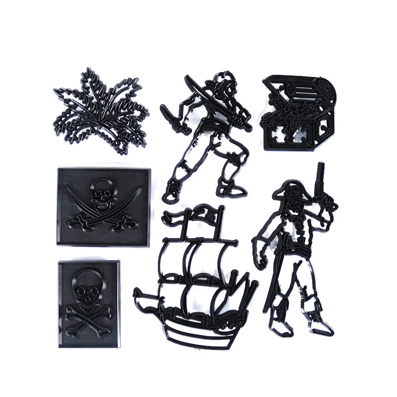 

Пиратский резак для печенья, Пластиковая форма для выпечки бисквитов, инструменты для выпечки тортов, рельефная печать