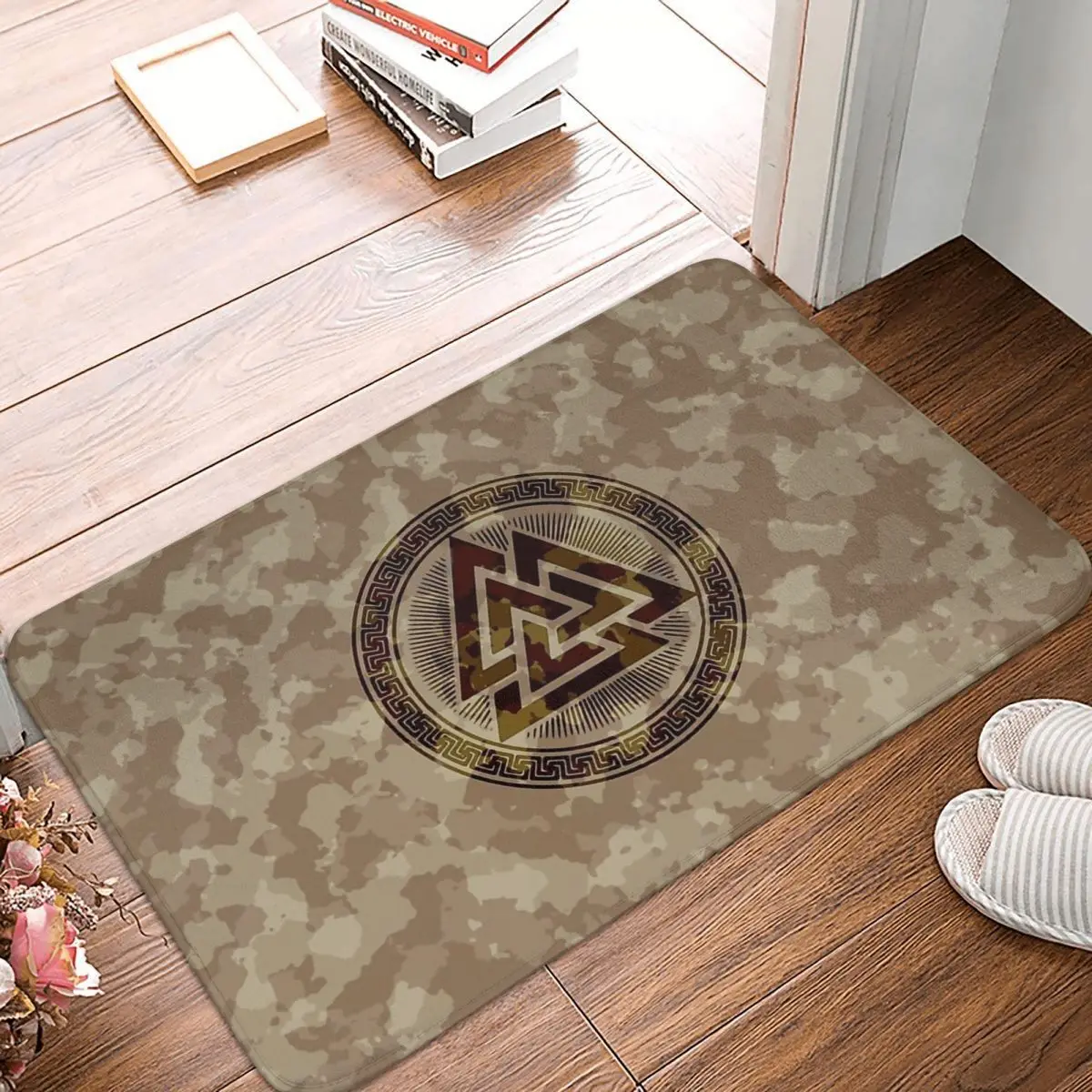 

Bedroom Mat Viking Warrior Doormat Flannel Carpet Entrance Door Rug Home Decoration