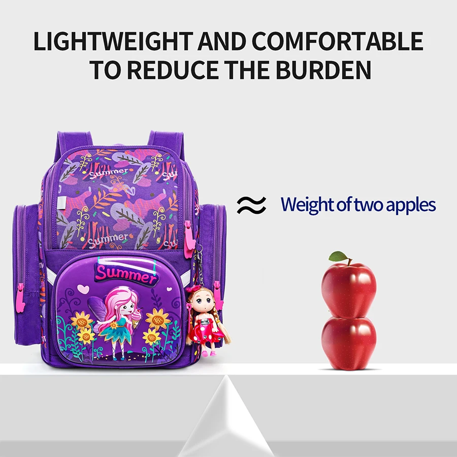 Kids Grade 1-5 Student Children Orthopedic Butterfly Elf Pattern School Bags For Girls 3D Bagpack Mochila Escolar Backpack
