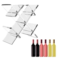 wine acrylic rack wine holder modern transparent acrylic free standing tabletop storage wine bottle small stand for home kitchen