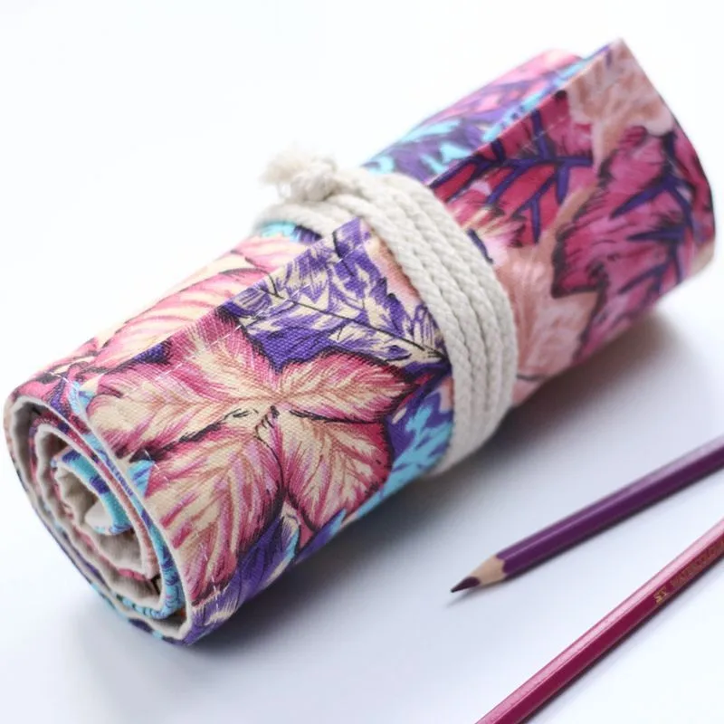 

Hgh Quality 36 Holes Roll Colored Pencil Case Kawaii School Canvas Pen Bag for Girls Boys Cute Large Pencilcase Box Stationery