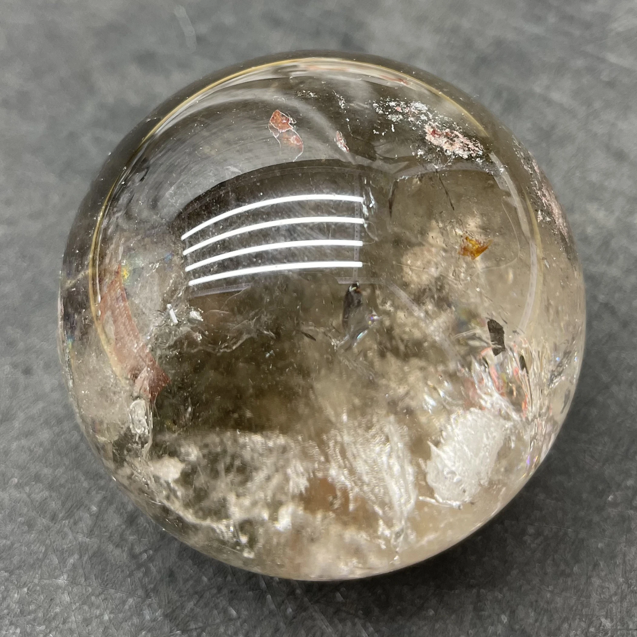 441 г натуральный камень зеленый фантомный шар полированный кварц Рейки целебный