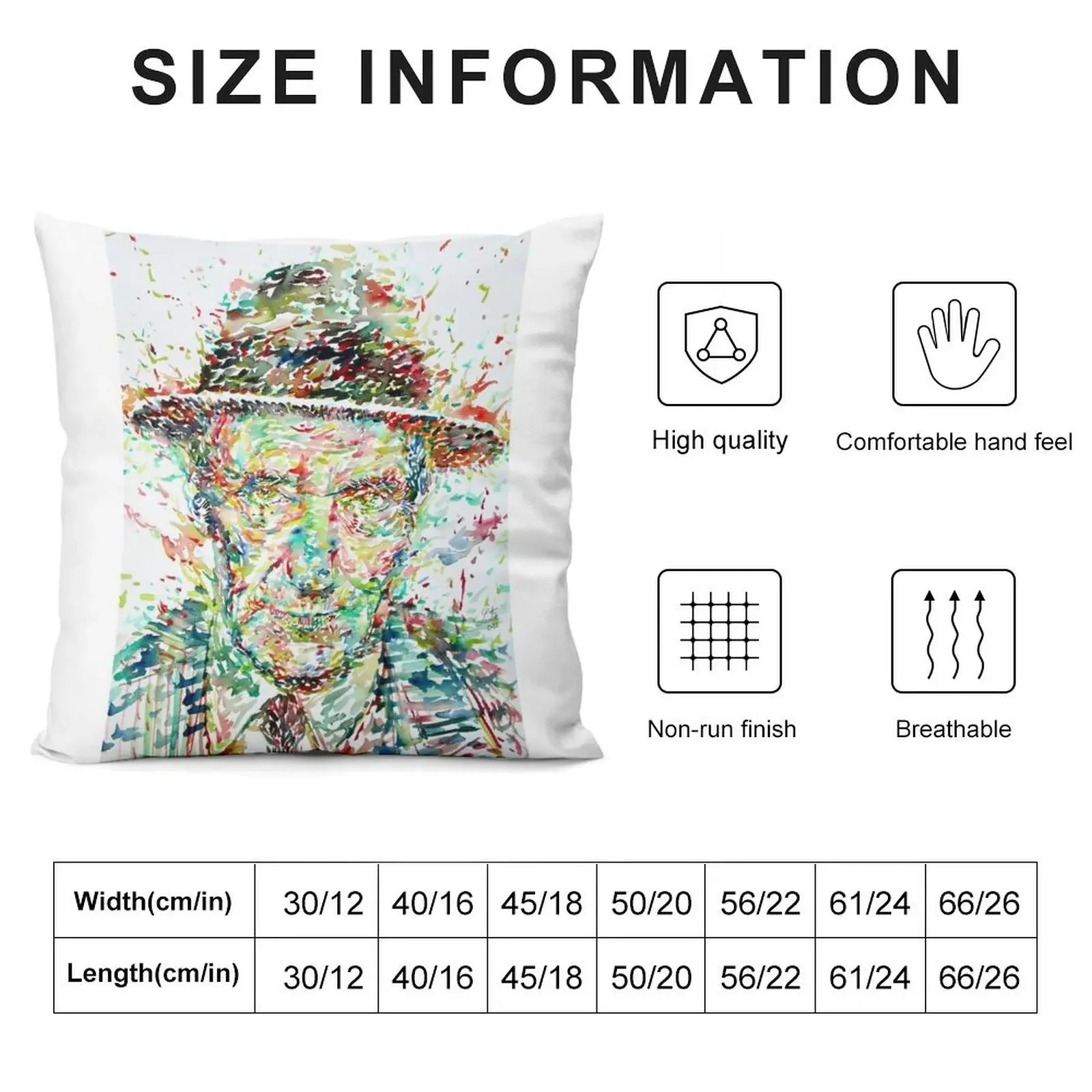 WILLIAM BURROUGHS акварельный портрет .1 декоративная подушка Рождественская наволочка