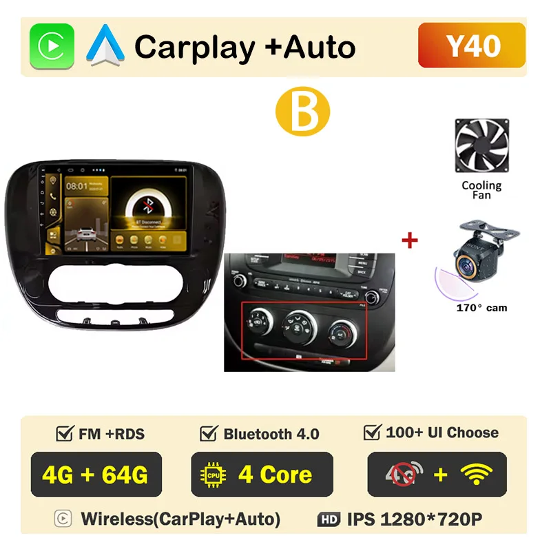 

Android автоматический плеер для KIA SOUL 2 2013 2014 2015 2016 2017, автомобильный радиоприемник, мультимедийная GPS-навигация, стерео Carplay 4G WIFI 2din DVD