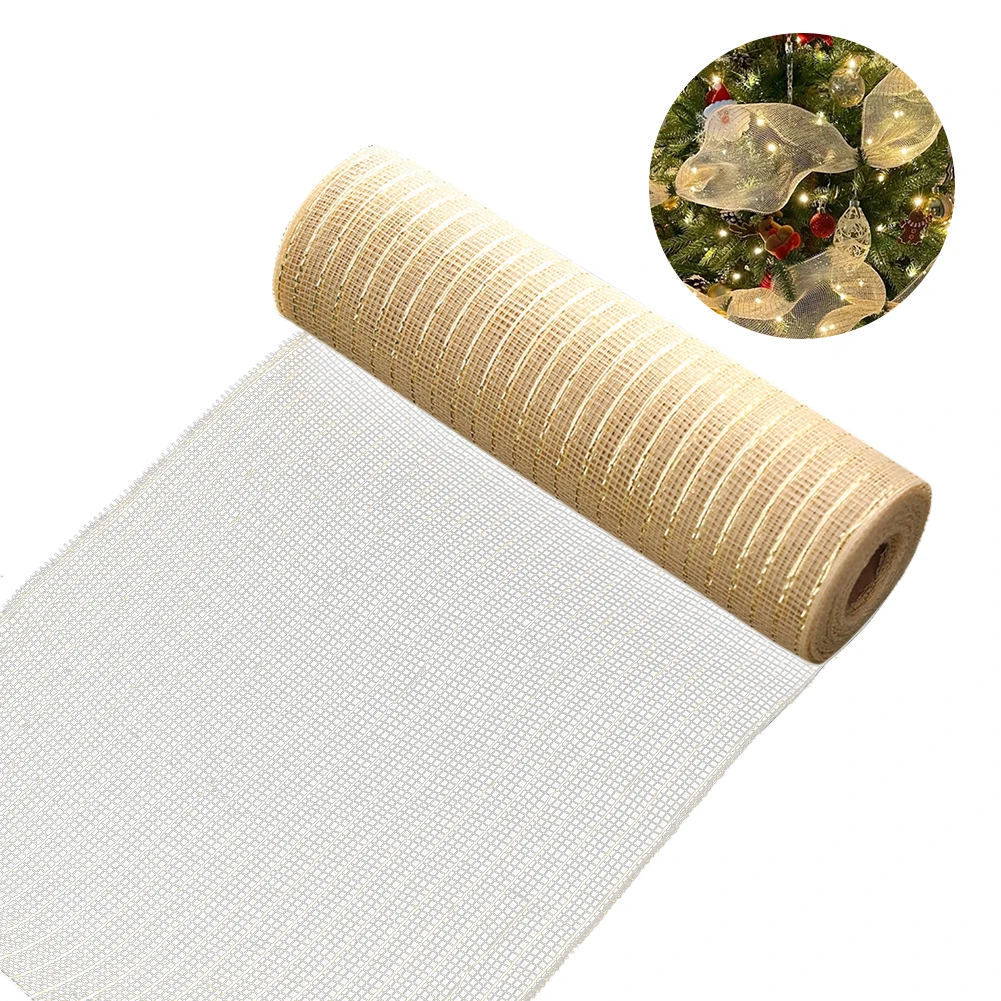 10-ярдовая блестящая сетчатая лента из фольги декоративная золотая серебряная
