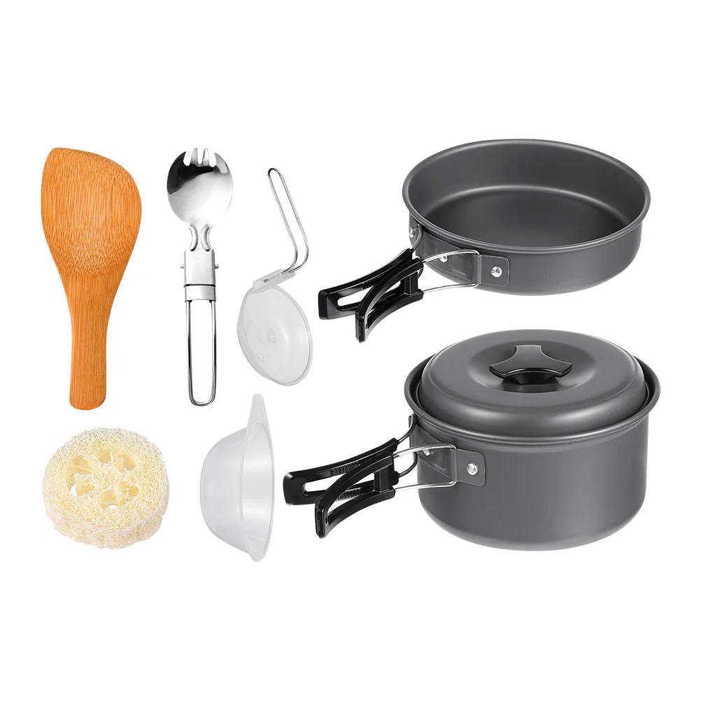 

1 Set of Outdoor Cookware Cooking Frying Pan Utensil for Hiking Camping Picnic