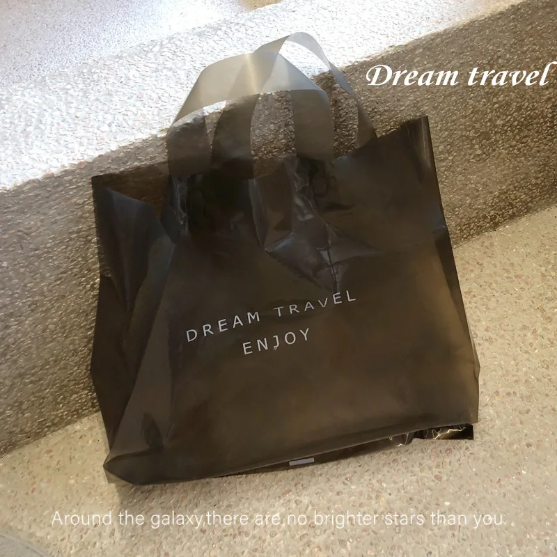 StoBag 50 шт. Прозрачная черная сумка-тоут для покупок пластиковая сумка упаковки