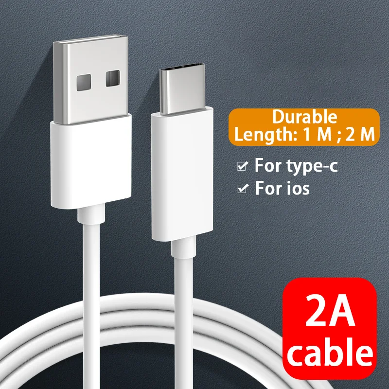 

1M 2M Ultra Long Line USB Charger Cable For iphone 11 X XR XS MAX 5 6 7 8 Plus for Huawei P40 P30 for Samsung S20 S10 S9 Type C